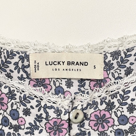 NWT Lucky Brand Tiered Mixed Floral Print Tassel Tie Strap Boho Sundress Small - Picture 14 of 16